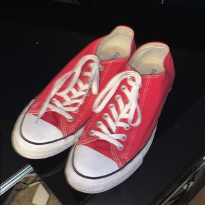 Red converse all star shoes